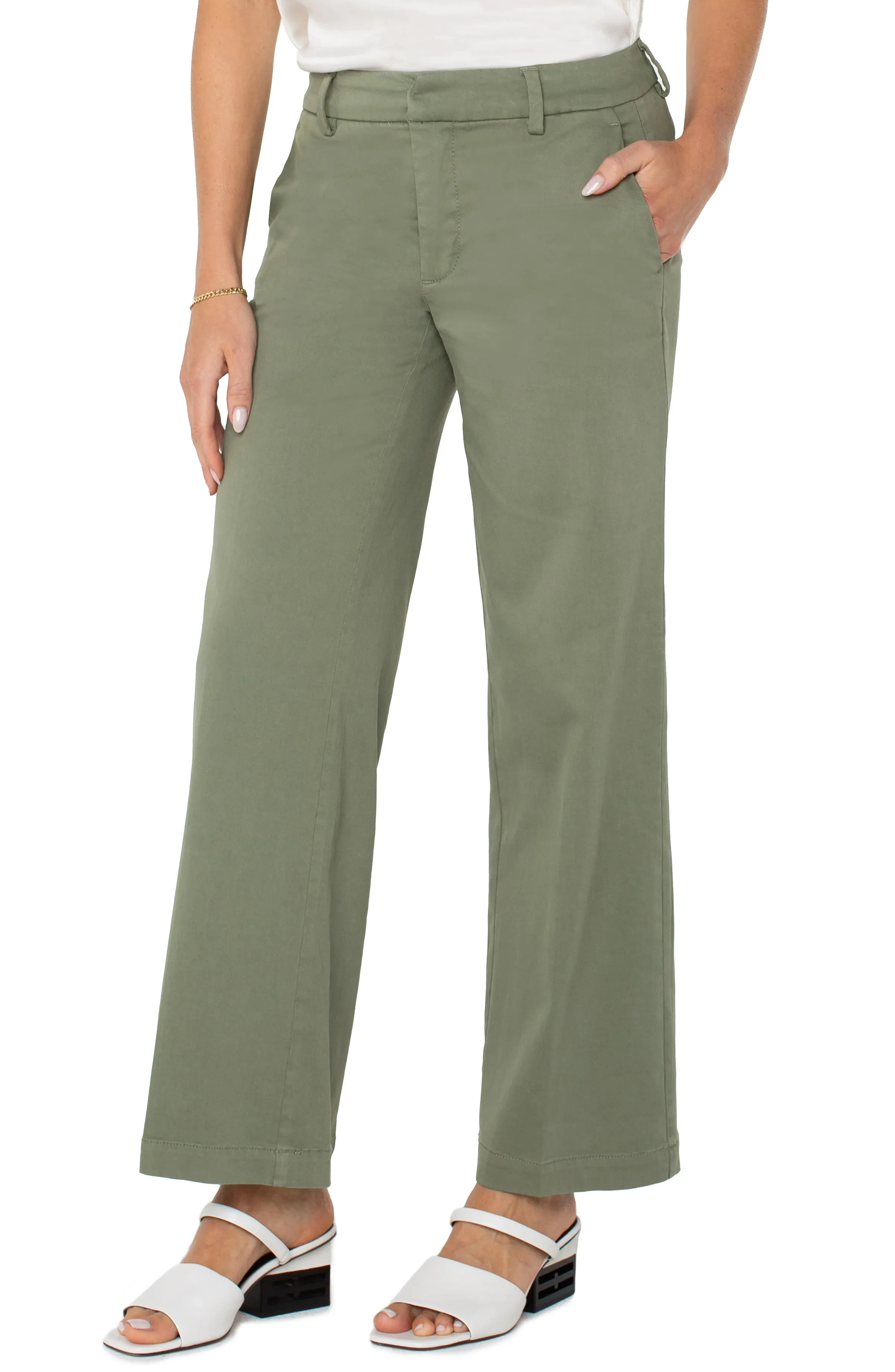 Liverpool Kelsey Wide Leg Olive Trouser