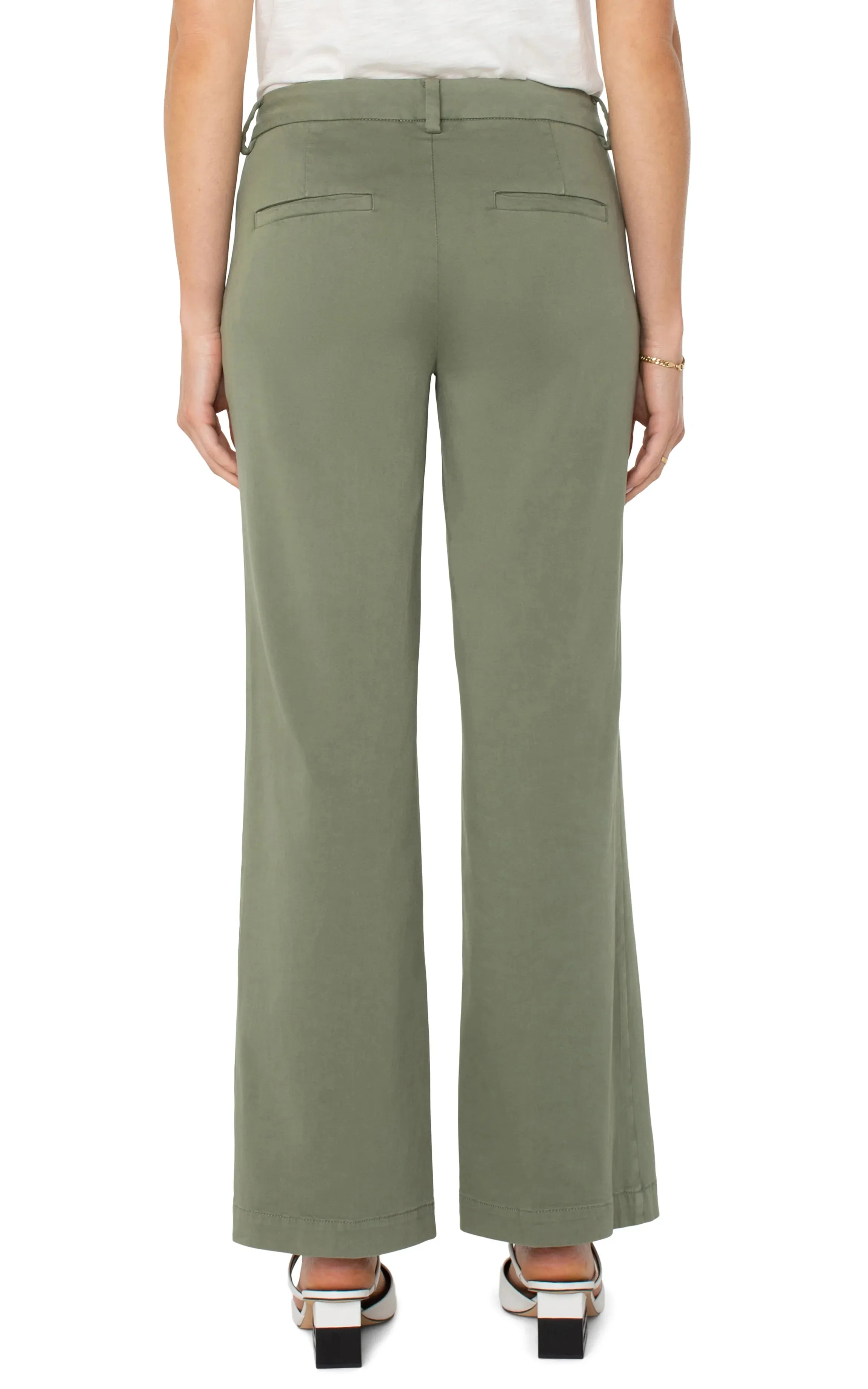 Liverpool Kelsey Wide Leg Olive Trouser