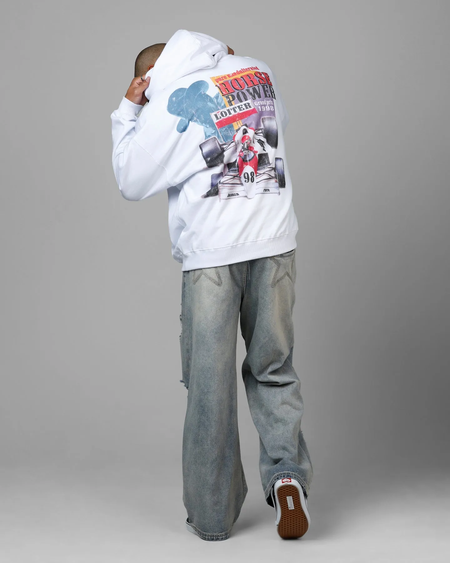 Loiter Horse Power Hoodie White