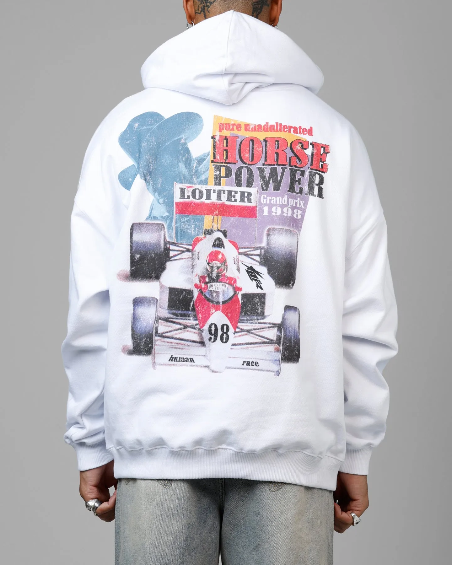 Loiter Horse Power Hoodie White