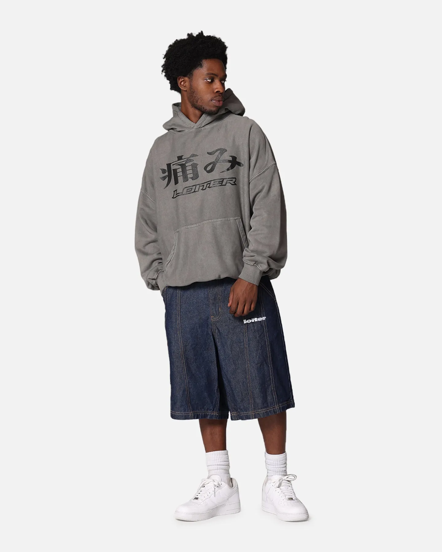 Loiter Ultimate Pain Hoodie Washed Charcoal