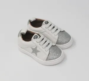 Low Top Sneakers - White / Glitter Star