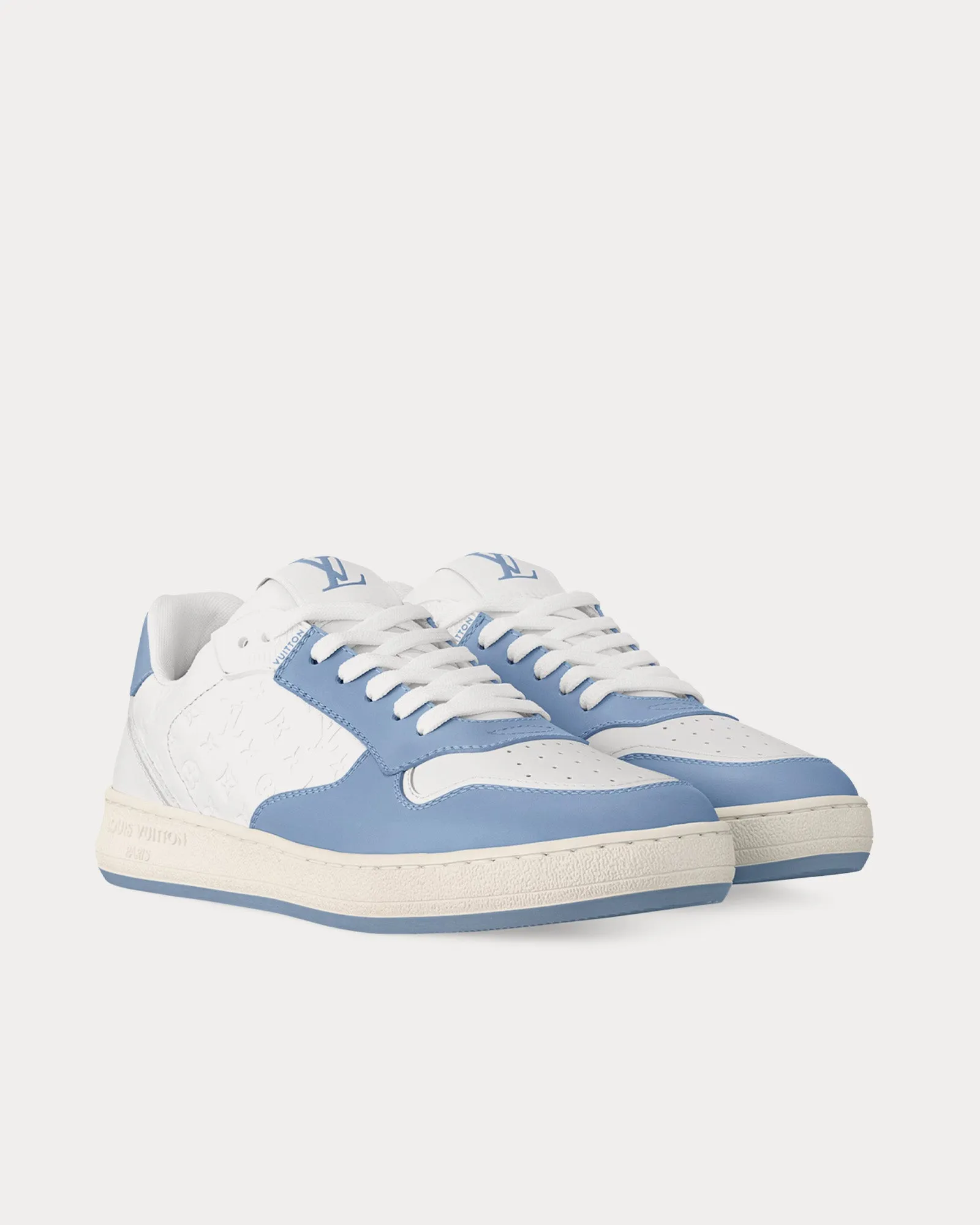 LV Stadium White / Blue Low Top Sneakers