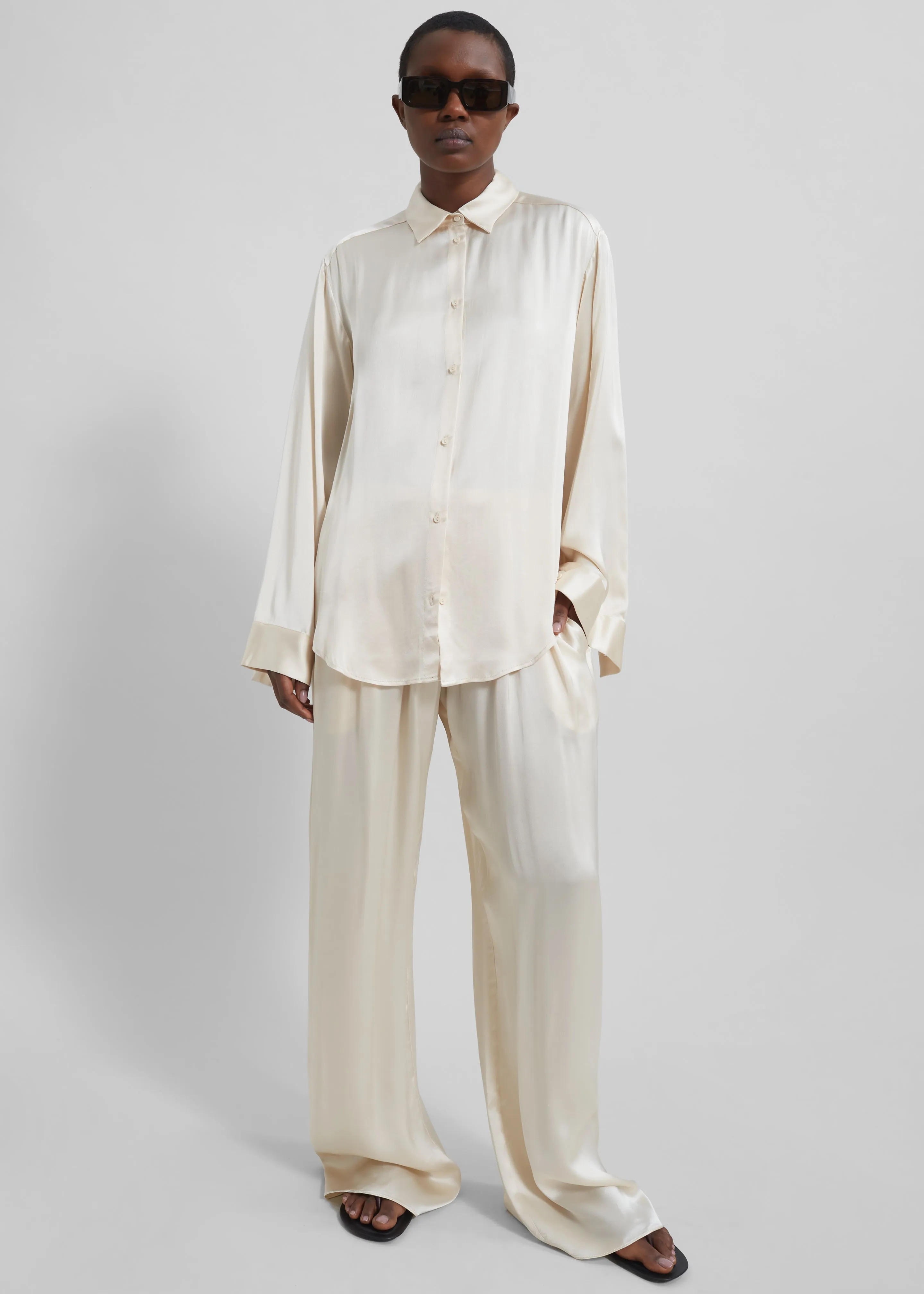 Matteau Relaxed Satin Pant - Ivory