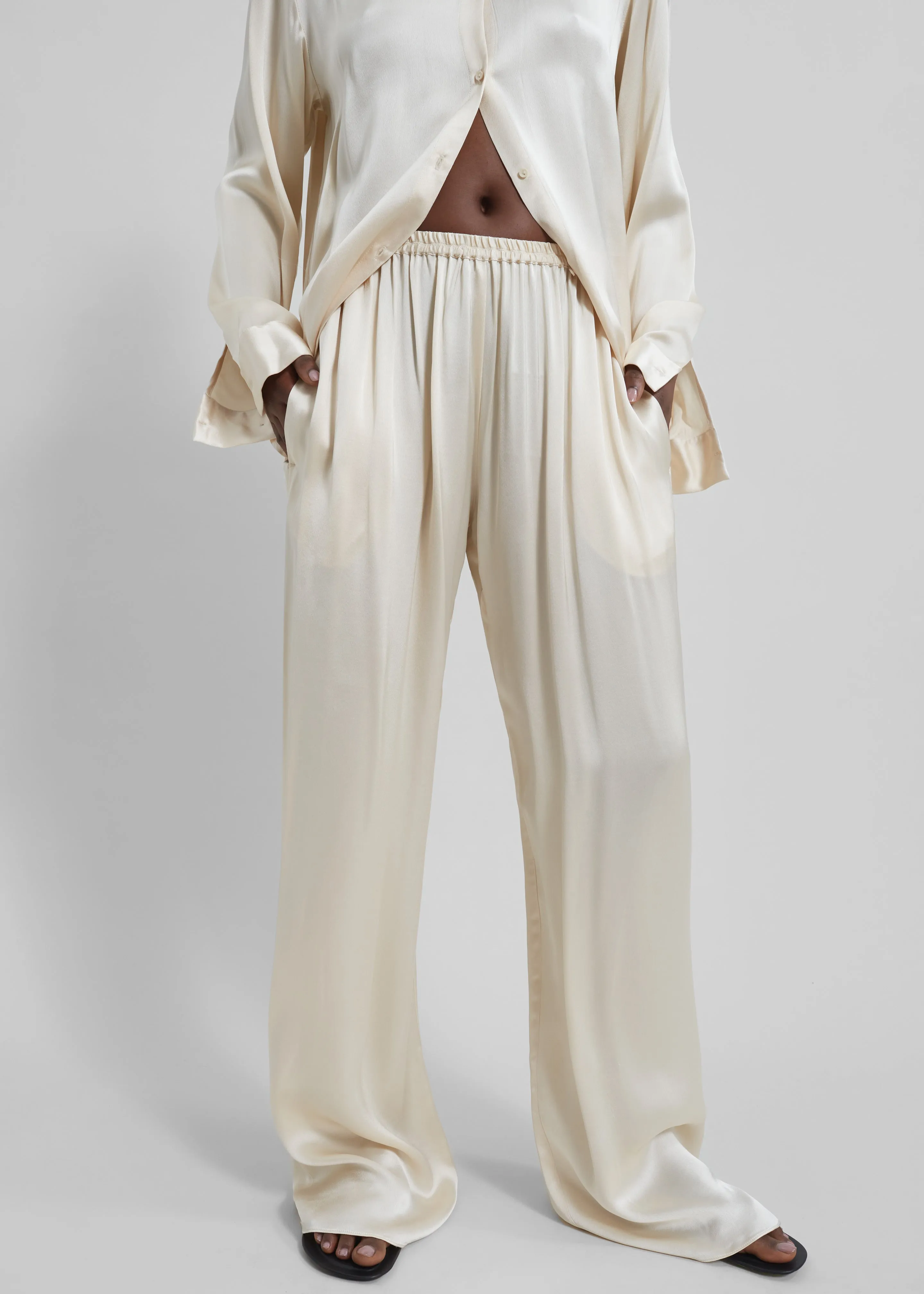 Matteau Relaxed Satin Pant - Ivory
