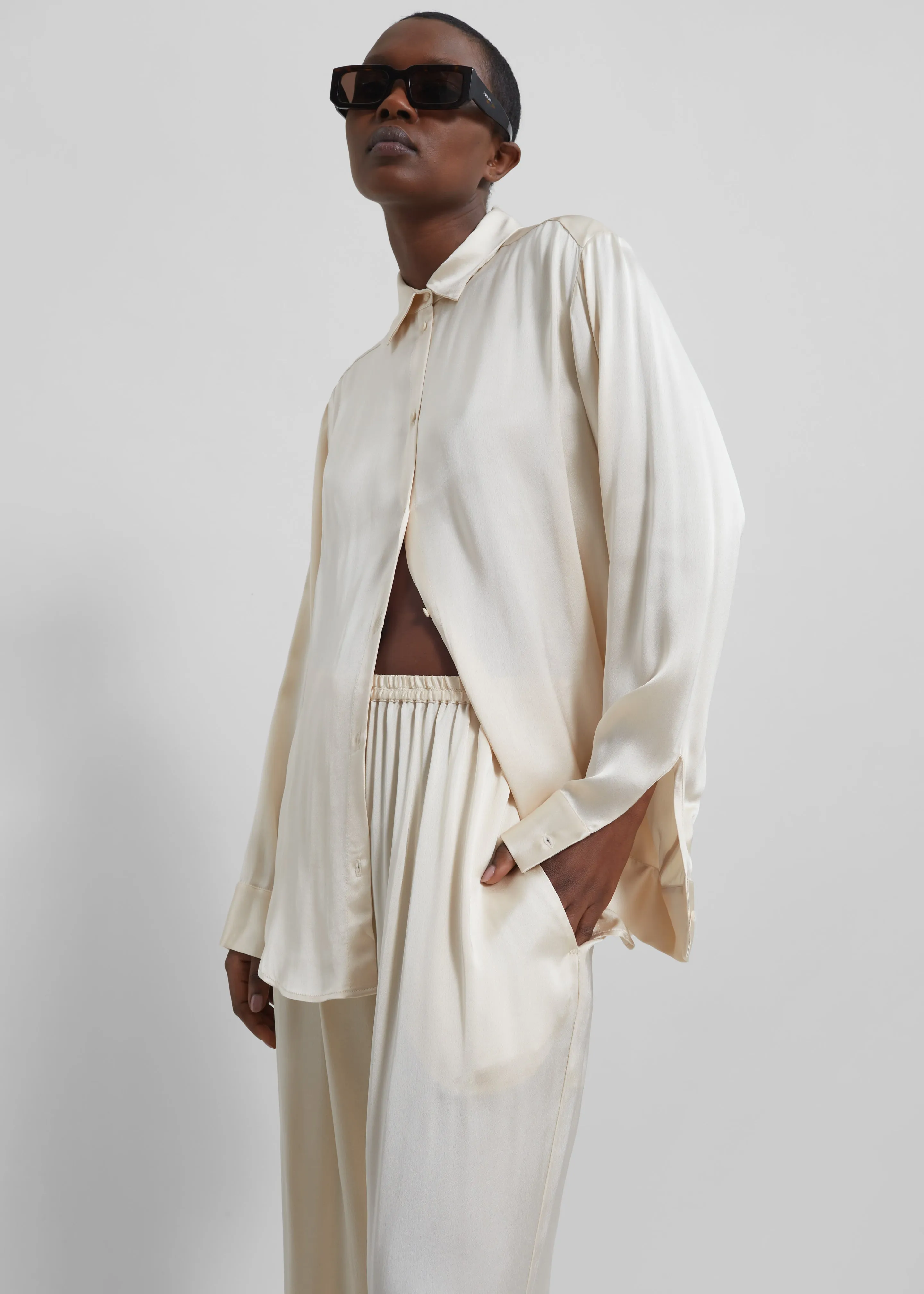 Matteau Relaxed Satin Pant - Ivory