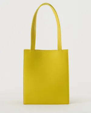 Medium Leather Retail Tote - Citron