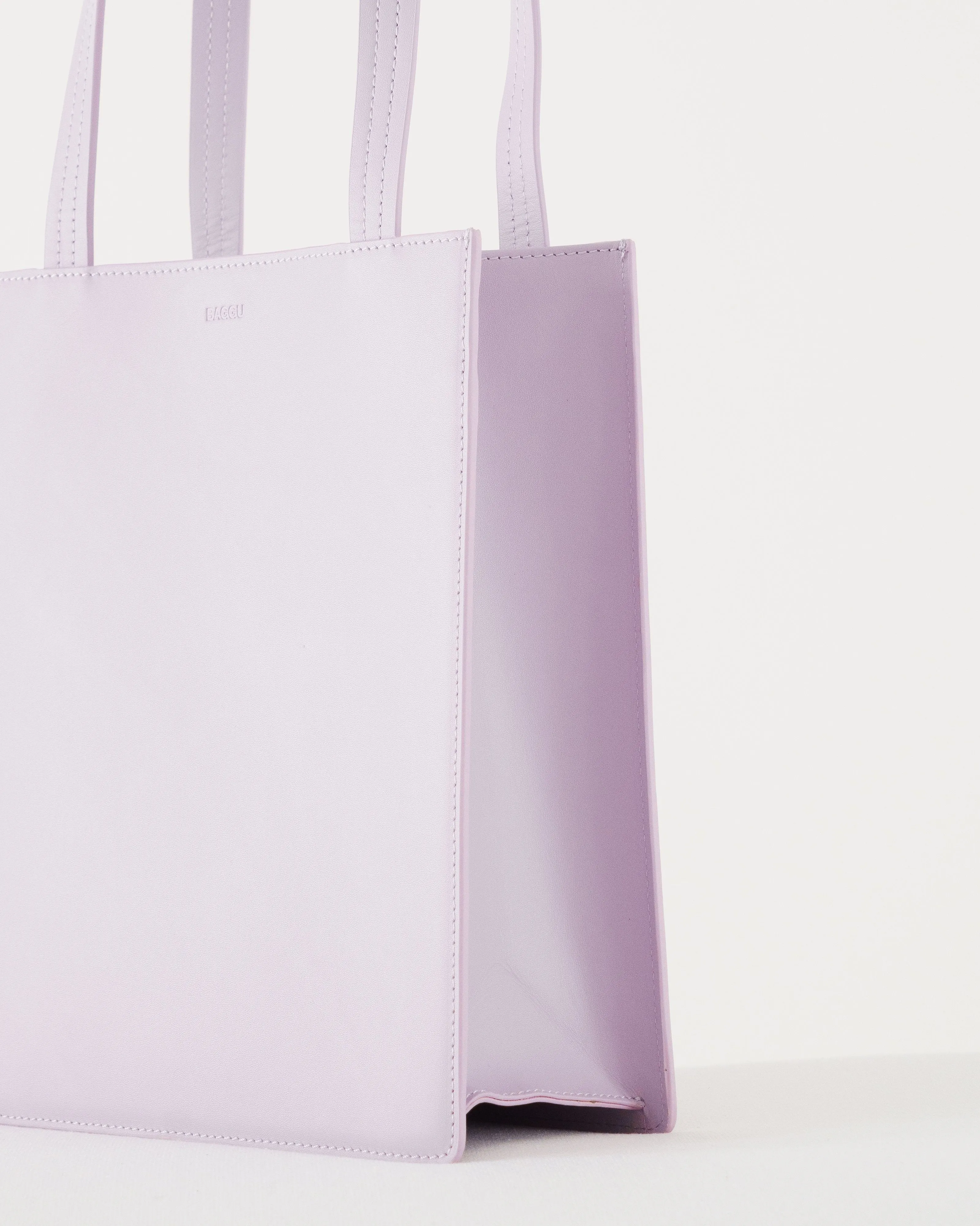Medium Leather Retail Tote - Pale Orchid