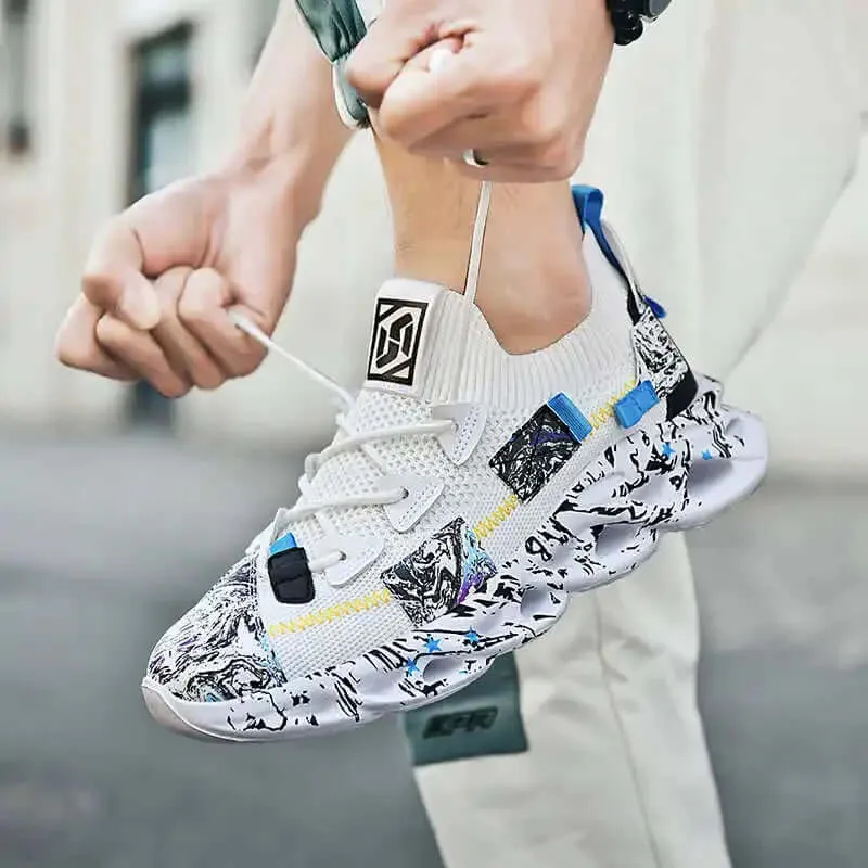 Men's Breathable Mesh Wavy Sneakers