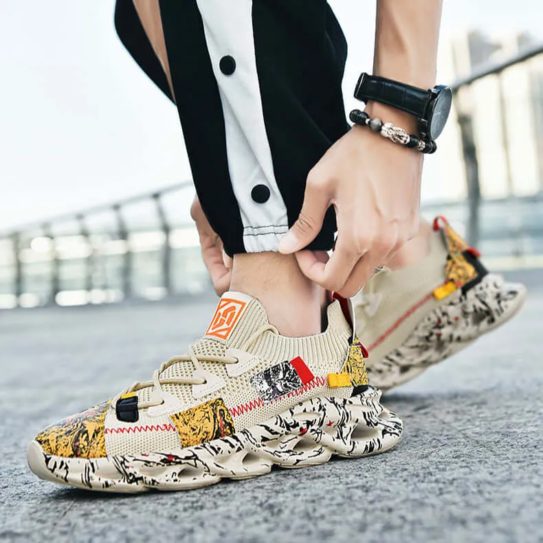 Men's Breathable Mesh Wavy Sneakers