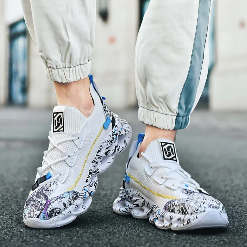 Men's Breathable Mesh Wavy Sneakers