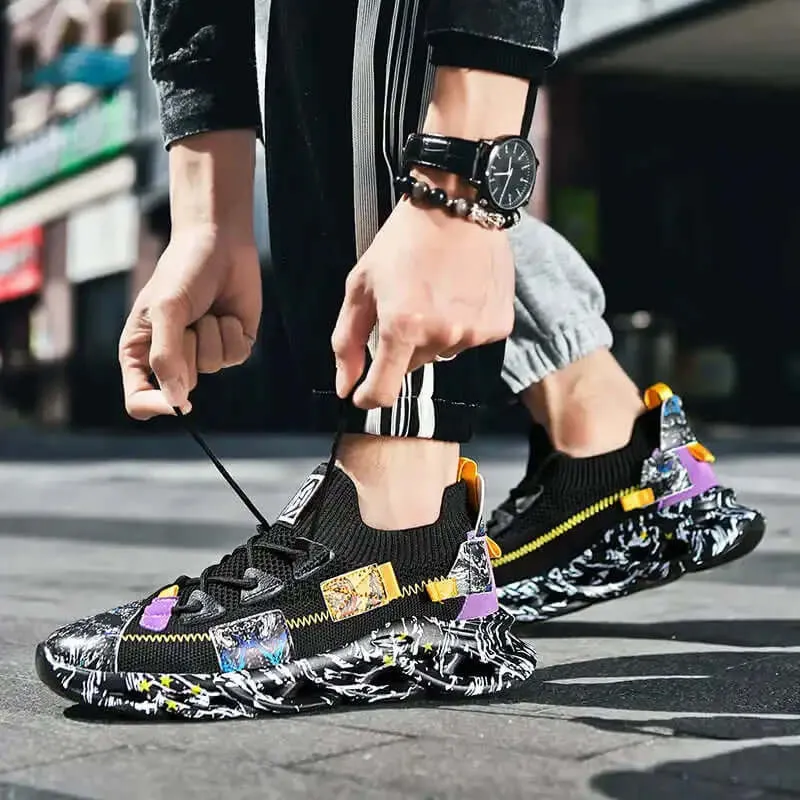 Men's Breathable Mesh Wavy Sneakers