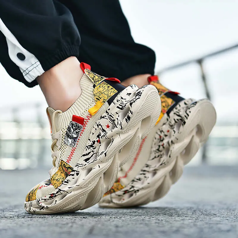 Men's Breathable Mesh Wavy Sneakers