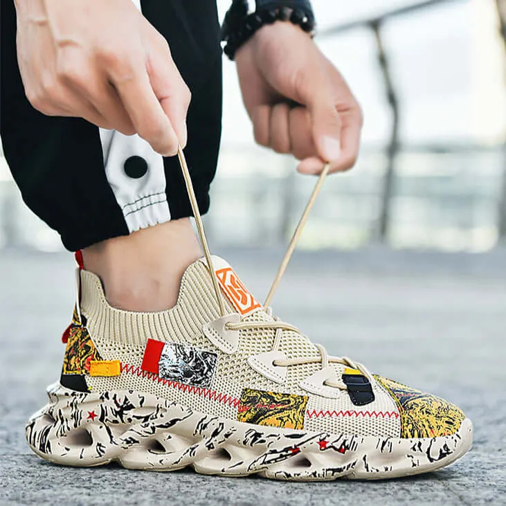 Men's Breathable Mesh Wavy Sneakers
