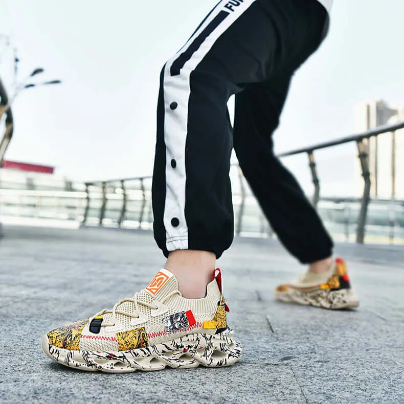 Men's Breathable Mesh Wavy Sneakers