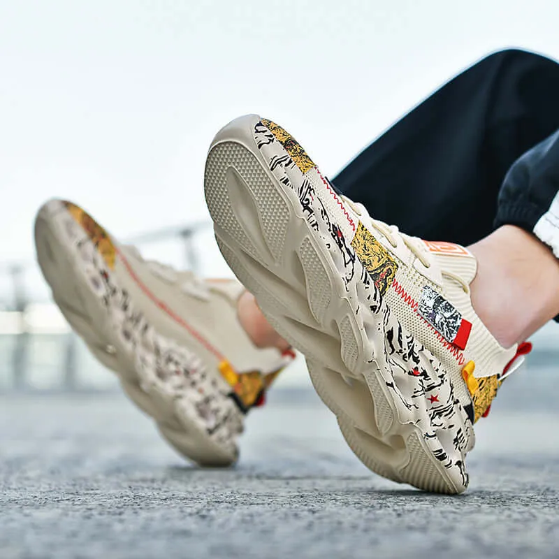 Men's Breathable Mesh Wavy Sneakers