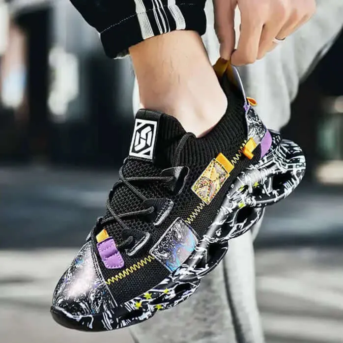 Men's Breathable Mesh Wavy Sneakers