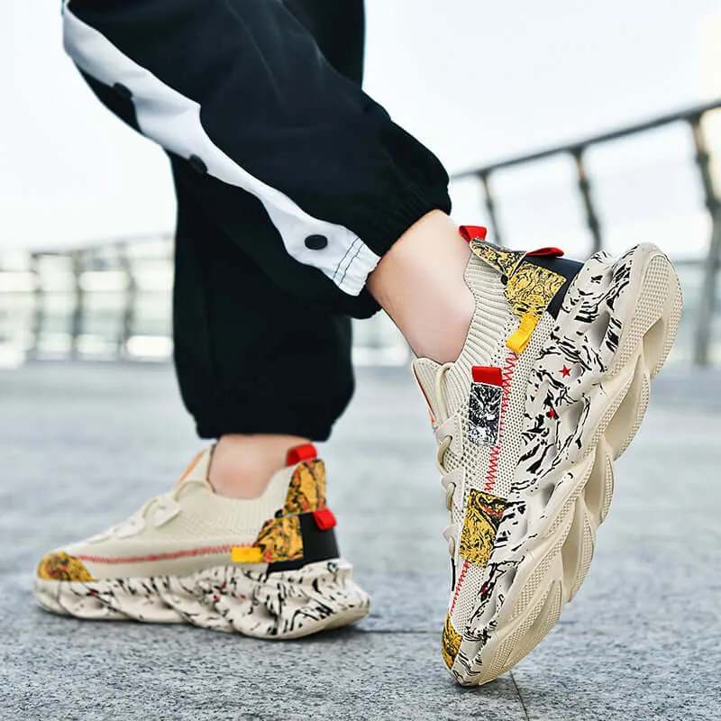 Men's Breathable Mesh Wavy Sneakers