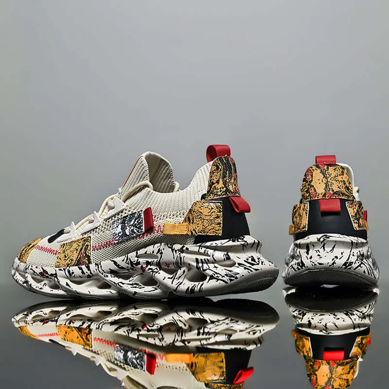 Men's Breathable Mesh Wavy Sneakers