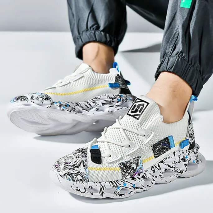 Men's Breathable Mesh Wavy Sneakers