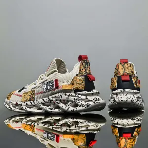 Men's Breathable Mesh Wavy Sneakers