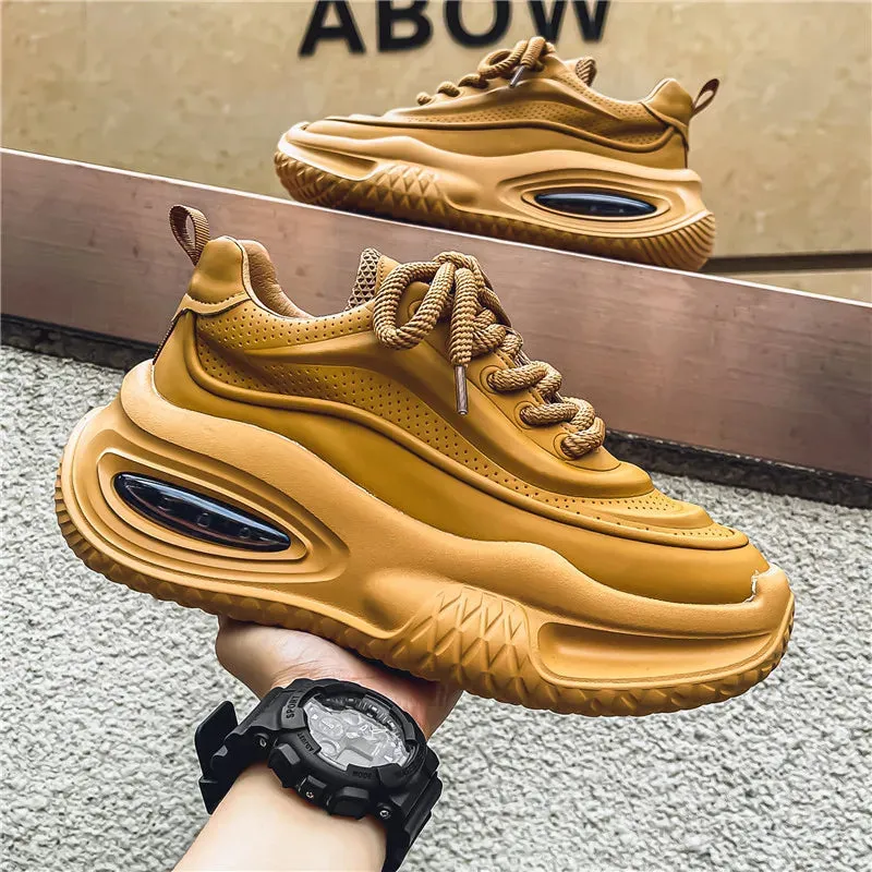 Men's Four-Season Leather Daddy Shoes | Fashion Sneakers