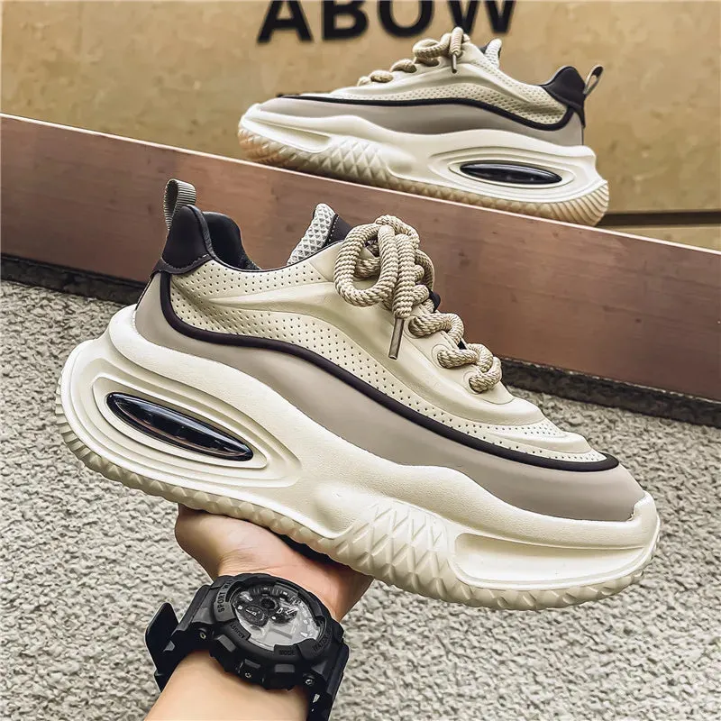 Men's Four-Season Leather Daddy Shoes | Fashion Sneakers