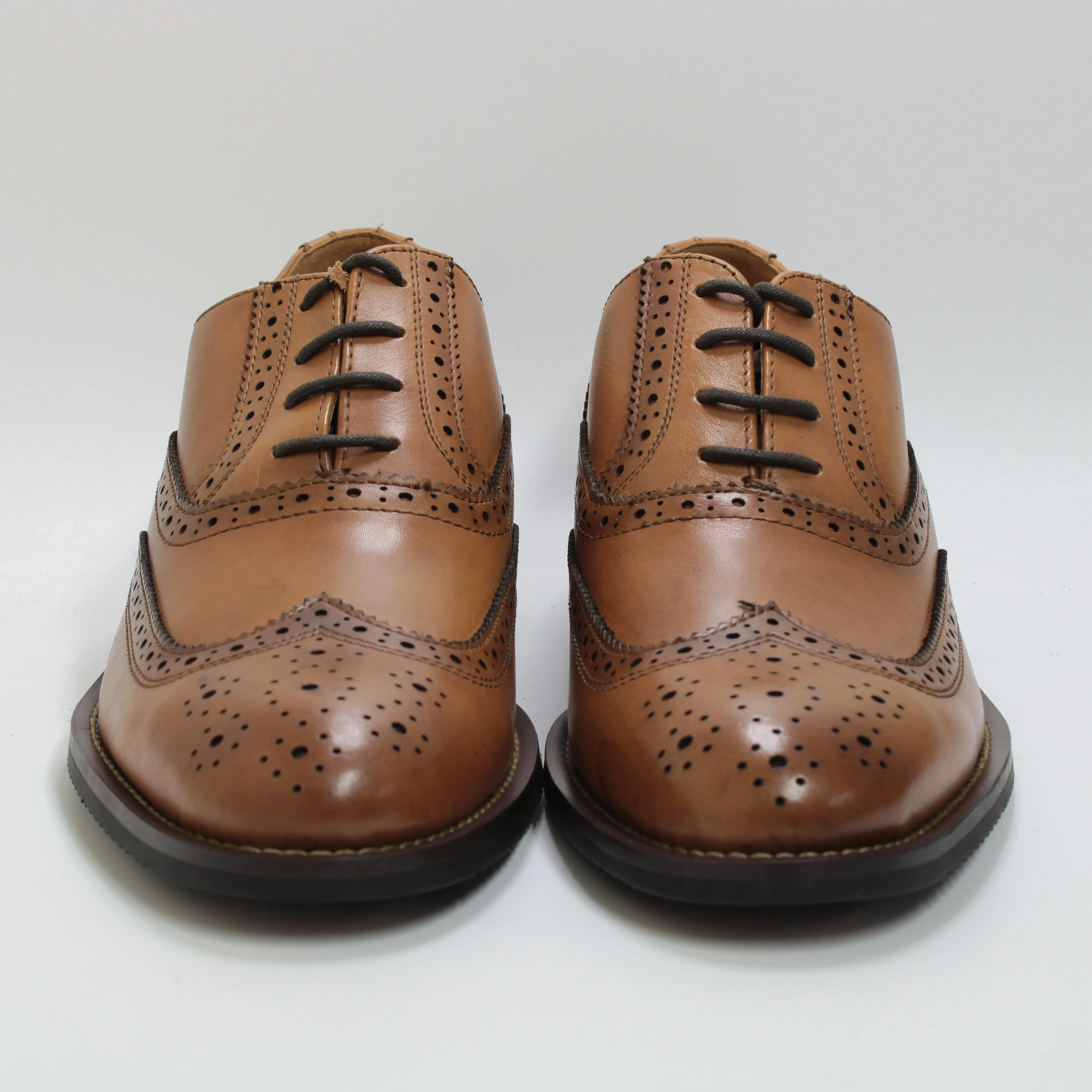 Mens Office Mariner Wingcap Brogue Shoes Tan Leather