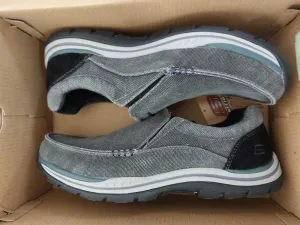 Mens Skechers Avillo Relaxed Fit Memory Foam Slip-on Loafer Shoes Black Gray 11