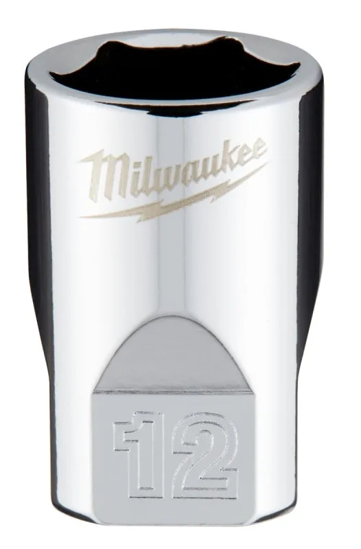 Milwaukee 45-34-9038 Socket, 12 mm Socket, 1/4 in Drive, 6-Point, Chrome Vanadium Steel, Chrome :CD: QUANTITY: 1
