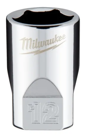 Milwaukee 45-34-9038 Socket, 12 mm Socket, 1/4 in Drive, 6-Point, Chrome Vanadium Steel, Chrome :CD: QUANTITY: 1