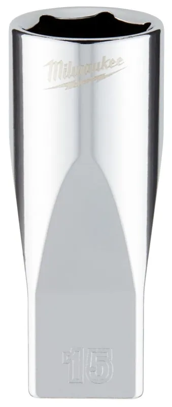 Milwaukee 45-34-9053 Socket, 15 mm Socket, 1/4 in Drive, 6-Point, Chrome Vanadium Steel, Chrome :CD: QUANTITY: 1