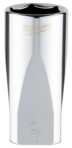 Milwaukee 45-34-9075 Socket, 7/8 in Socket, 3/8 in Drive, 6-Point, Chrome Vanadium Steel, Chrome :CD: QUANTITY: 1