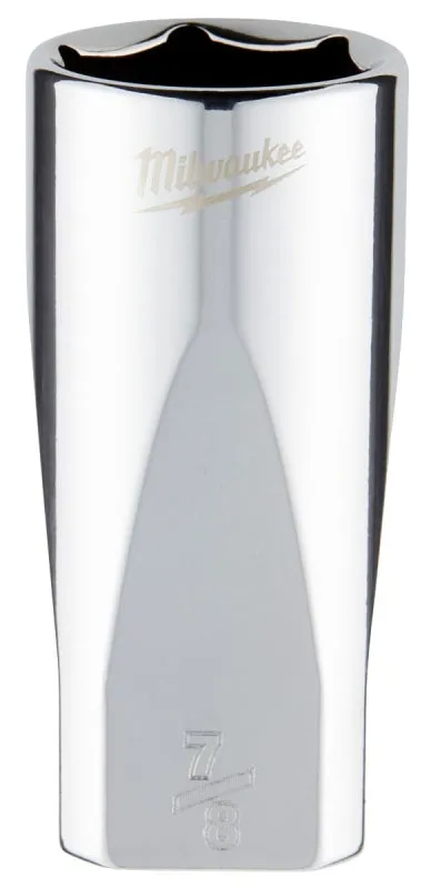 Milwaukee 45-34-9075 Socket, 7/8 in Socket, 3/8 in Drive, 6-Point, Chrome Vanadium Steel, Chrome :CD: QUANTITY: 1