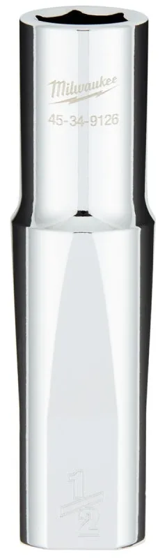 Milwaukee 45-34-9126 Socket, 1/2 in Socket, 1/2 in Drive, 6-Point, Chrome Vanadium Steel, Chrome :CD: QUANTITY: 1