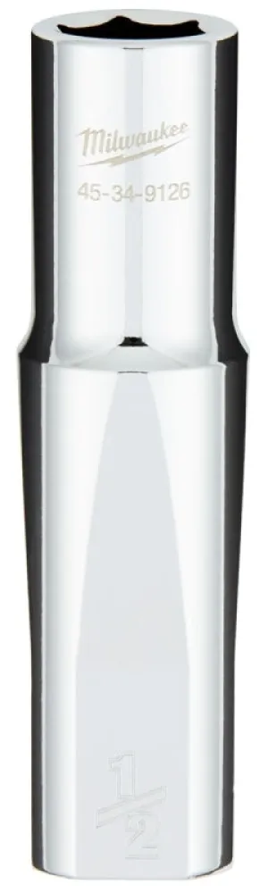 Milwaukee 45-34-9126 Socket, 1/2 in Socket, 1/2 in Drive, 6-Point, Chrome Vanadium Steel, Chrome :CD: QUANTITY: 1