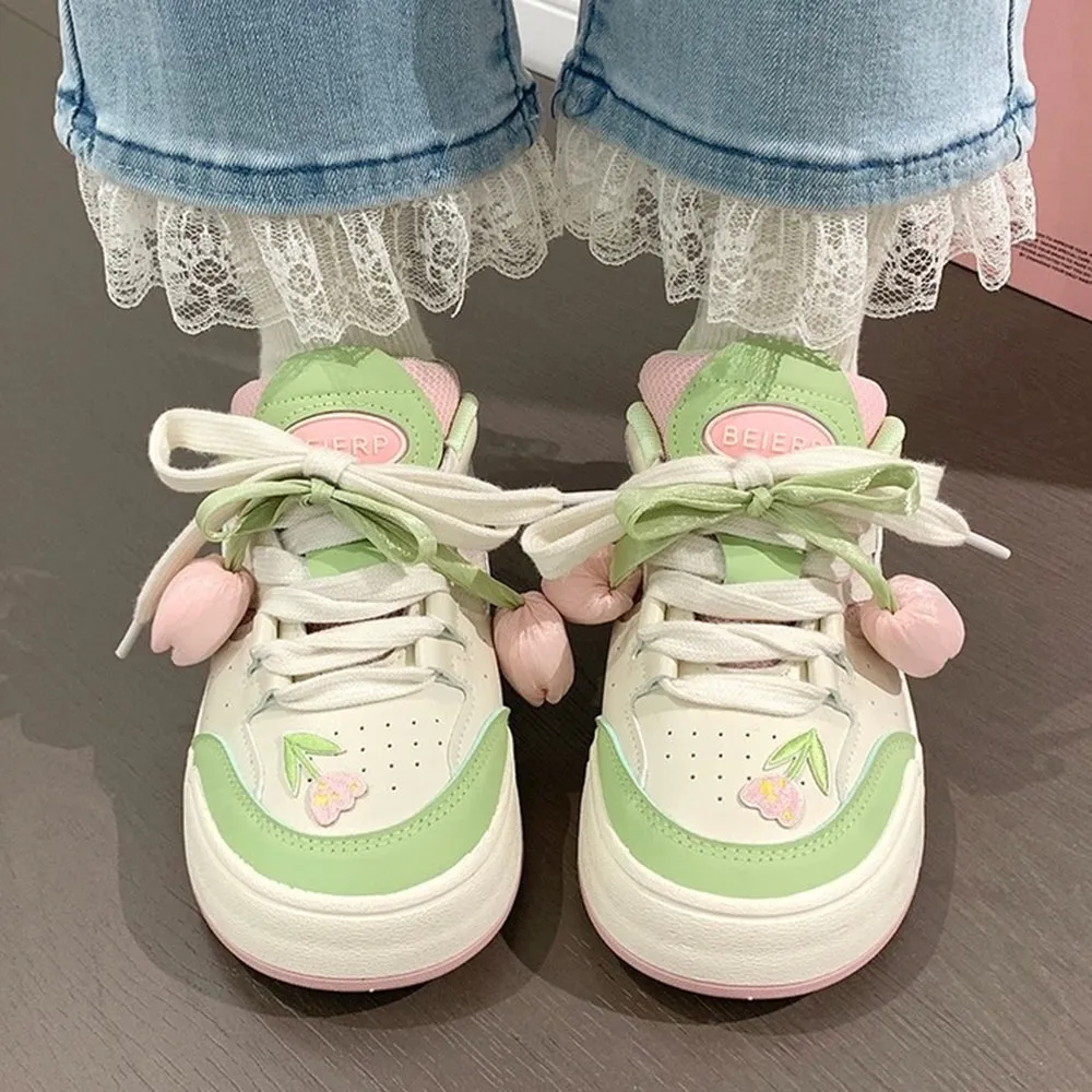 Mint Green Tulip Sneakers