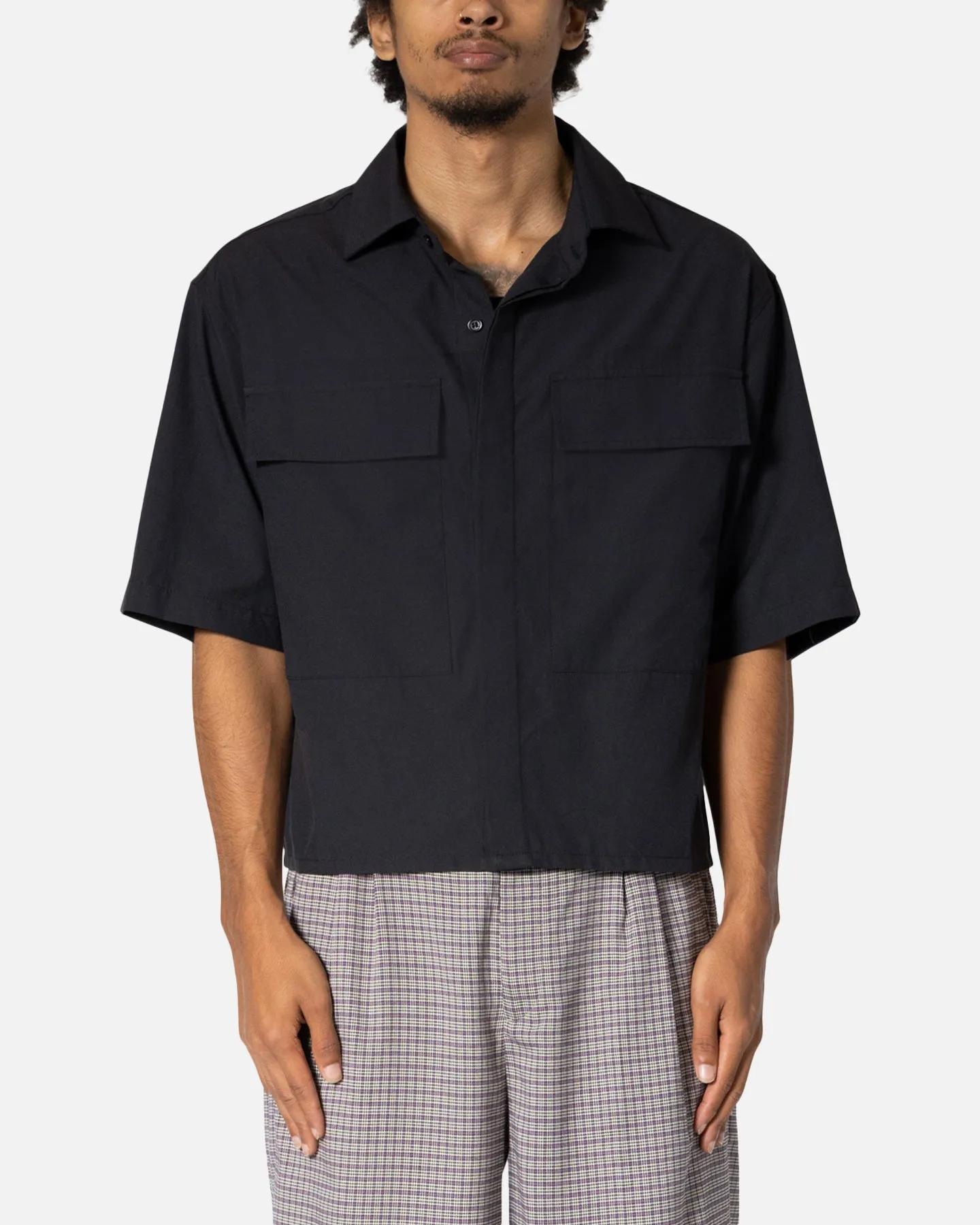 MNML Cropped Short Sleeve Shirt Black