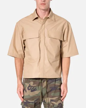 MNML Cropped Short Sleeve Shirt Khaki