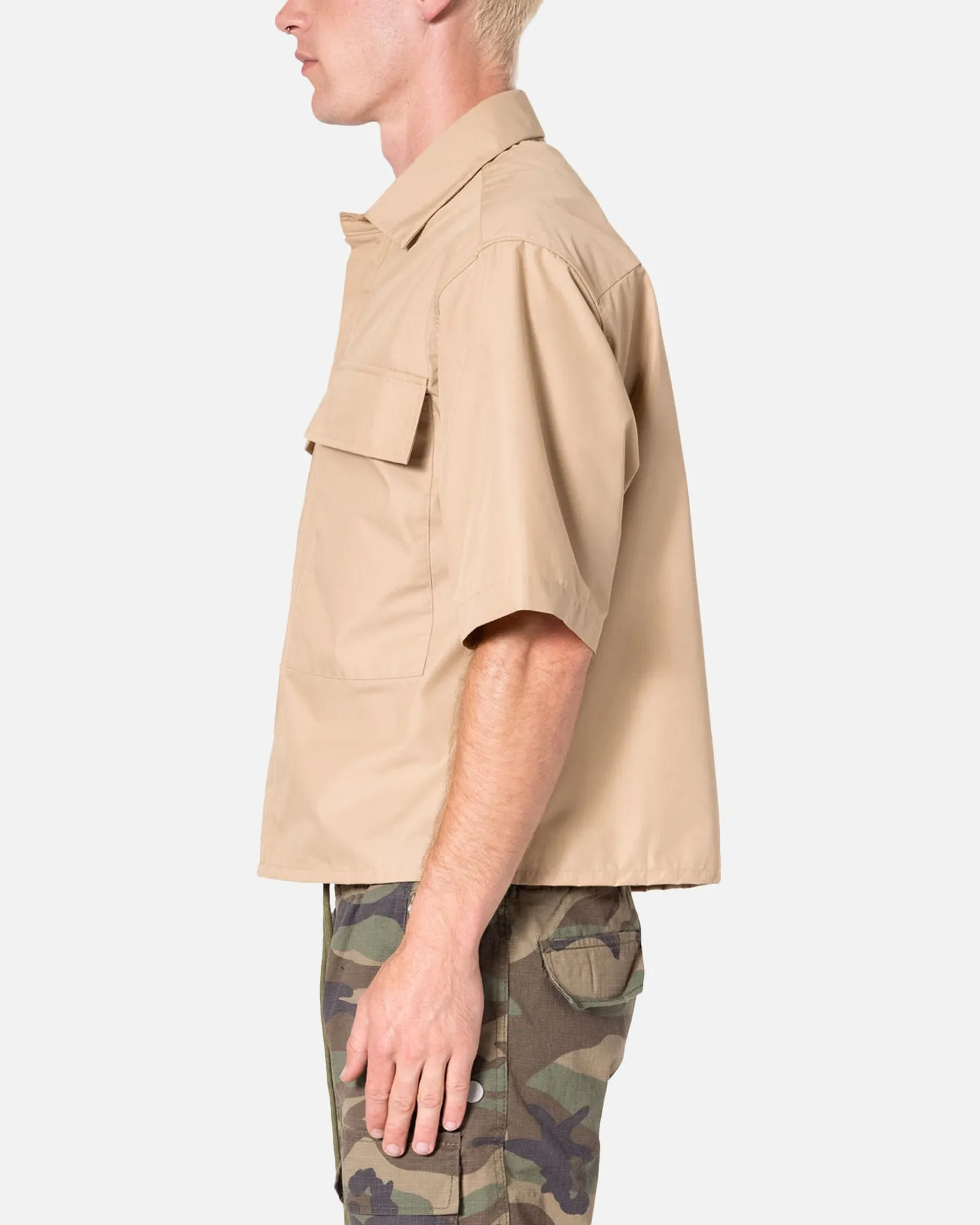 MNML Cropped Short Sleeve Shirt Khaki