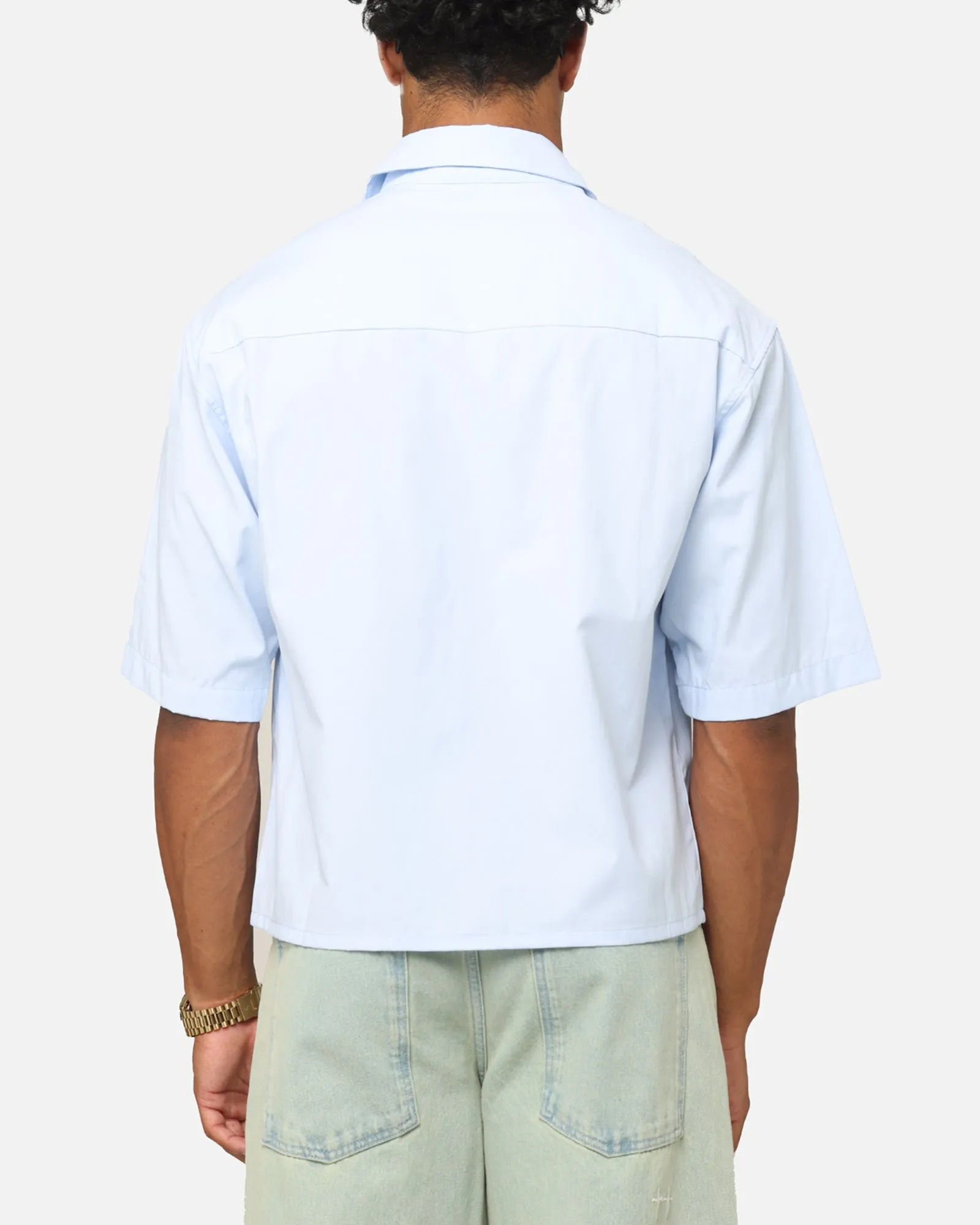 MNML Cropped Short Sleeve Shirt Light Blue
