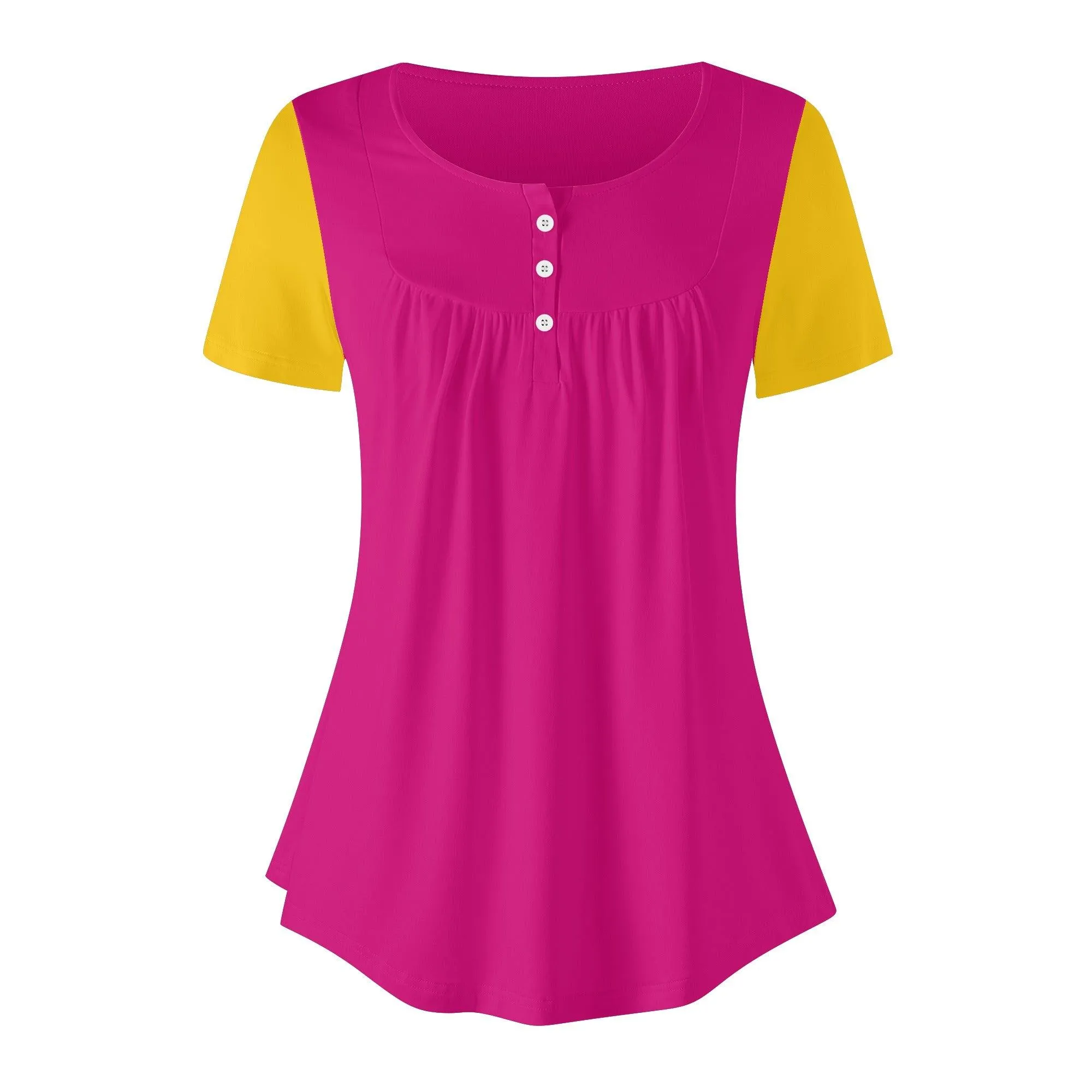 Munich Color Block Scoop Neck Relaxed Top - Airline Series