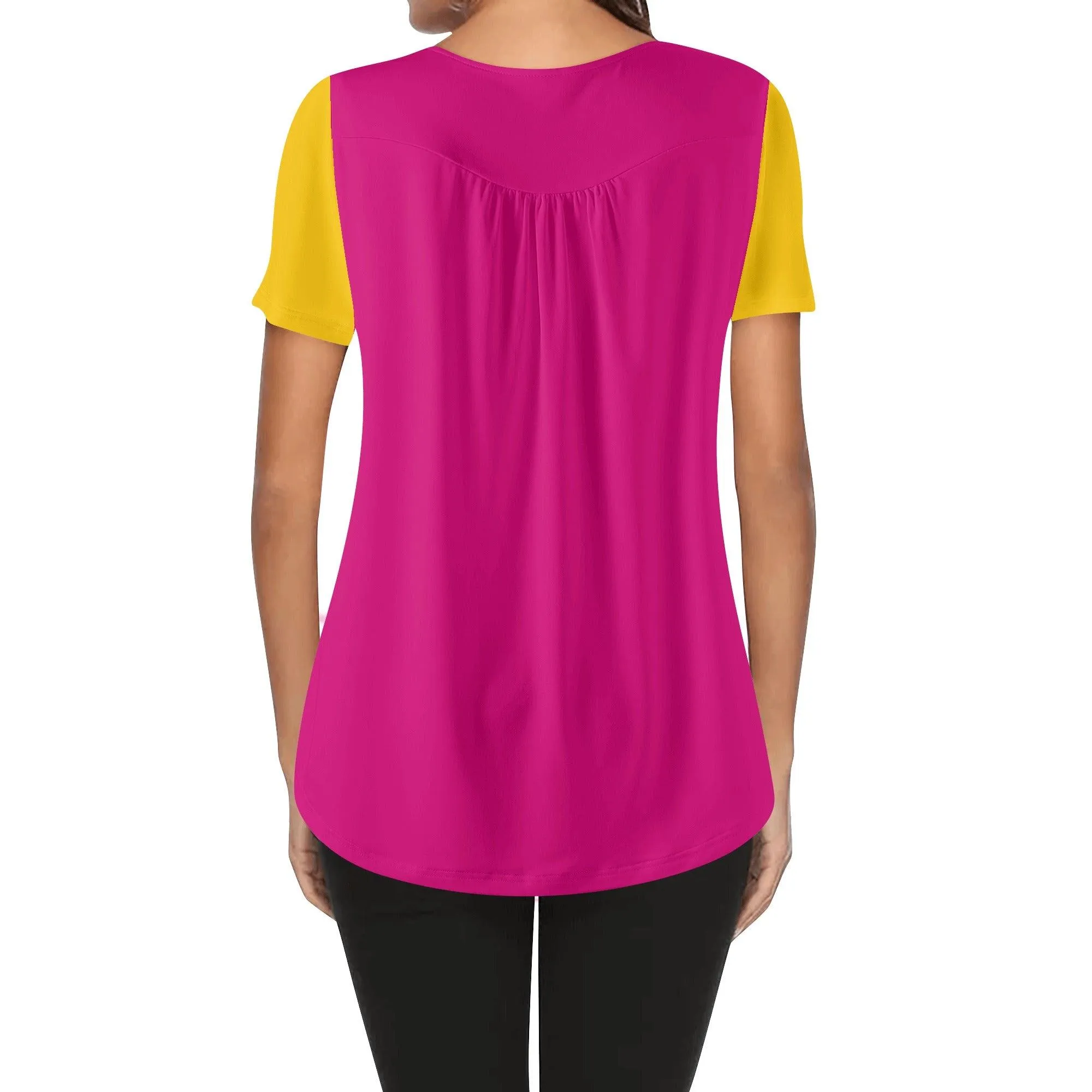Munich Color Block Scoop Neck Relaxed Top - Airline Series