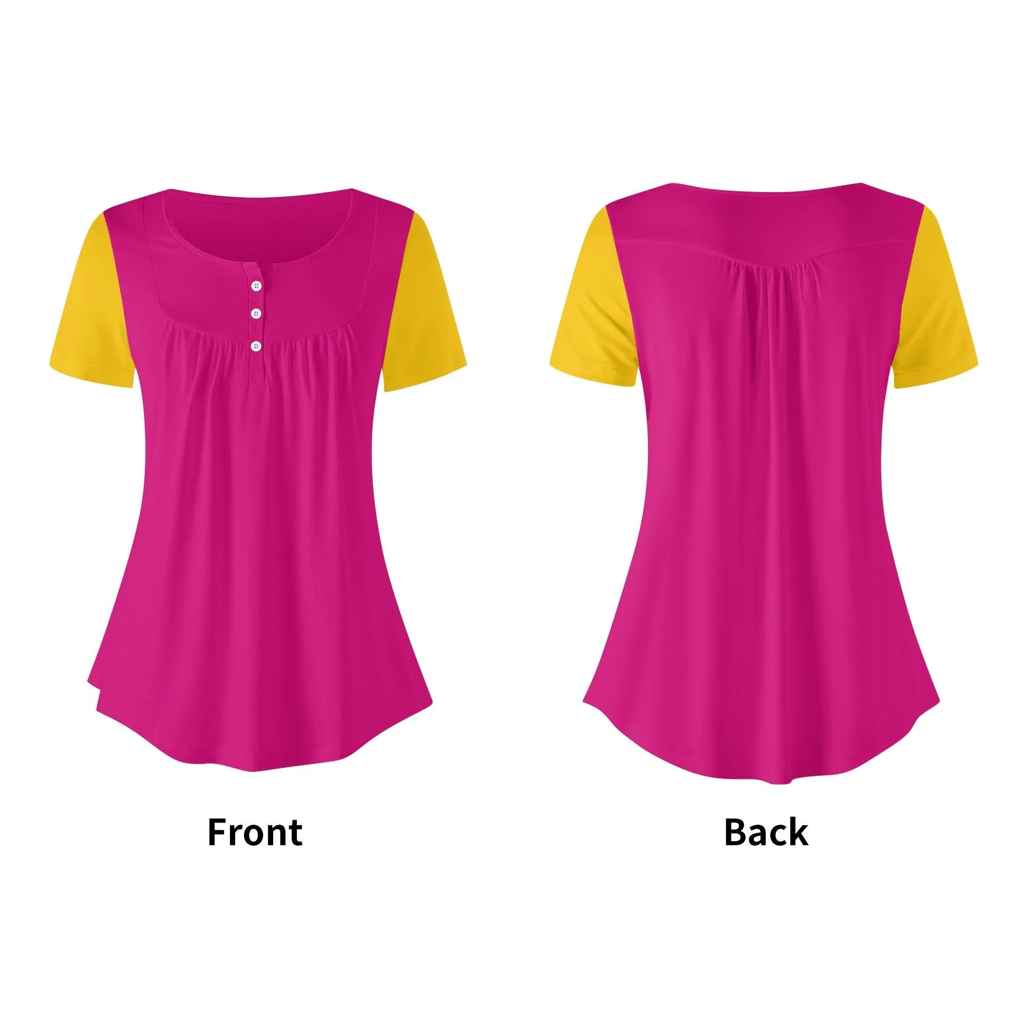 Munich Color Block Scoop Neck Relaxed Top - Airline Series