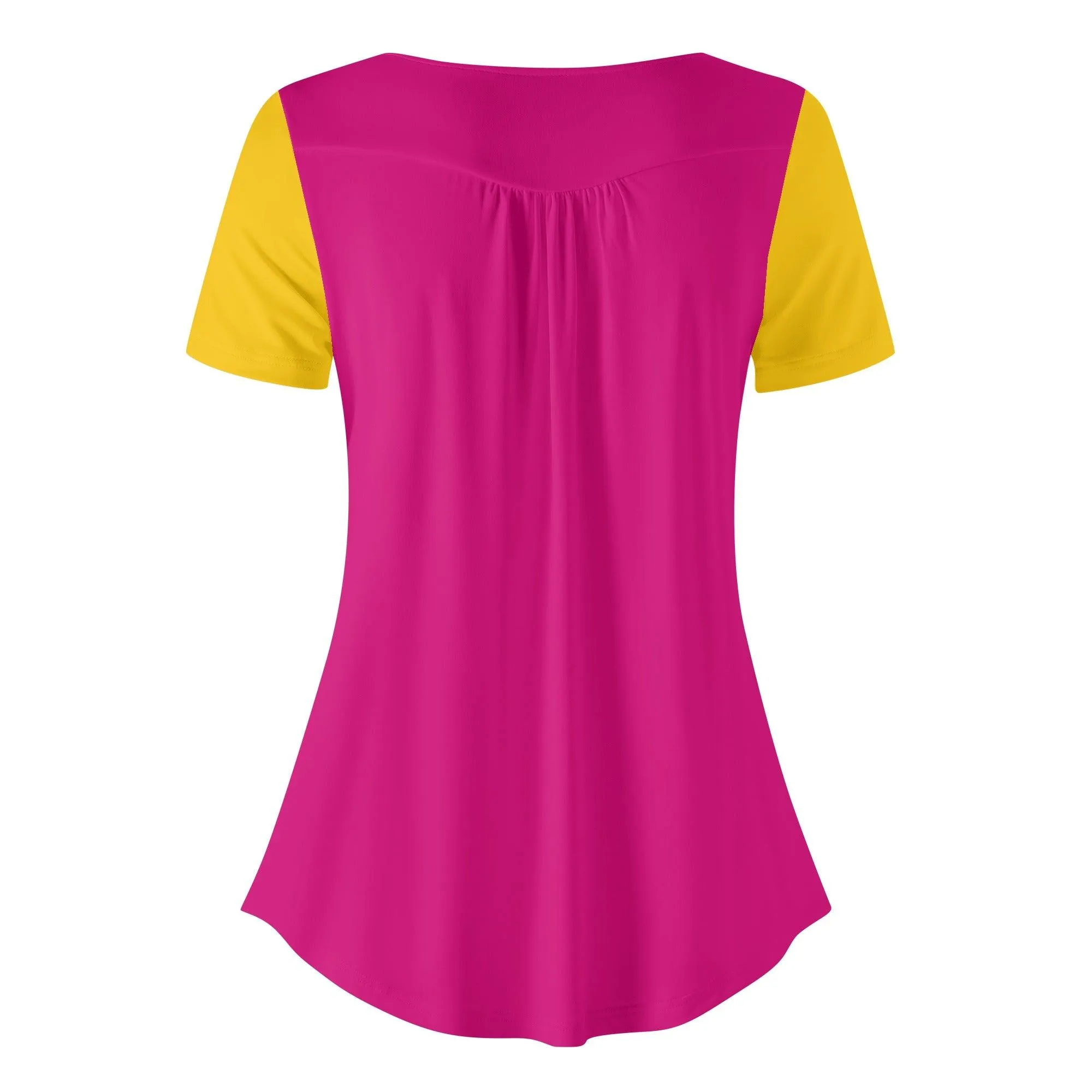 Munich Color Block Scoop Neck Relaxed Top - Airline Series