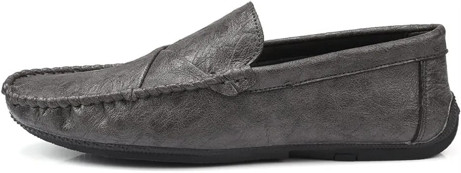 New Men's Loafers Moccasins Shoes Solid Colors Simple Vegan Leather Flat Heel Anti-Slip Flexible Fashion Slip-ons