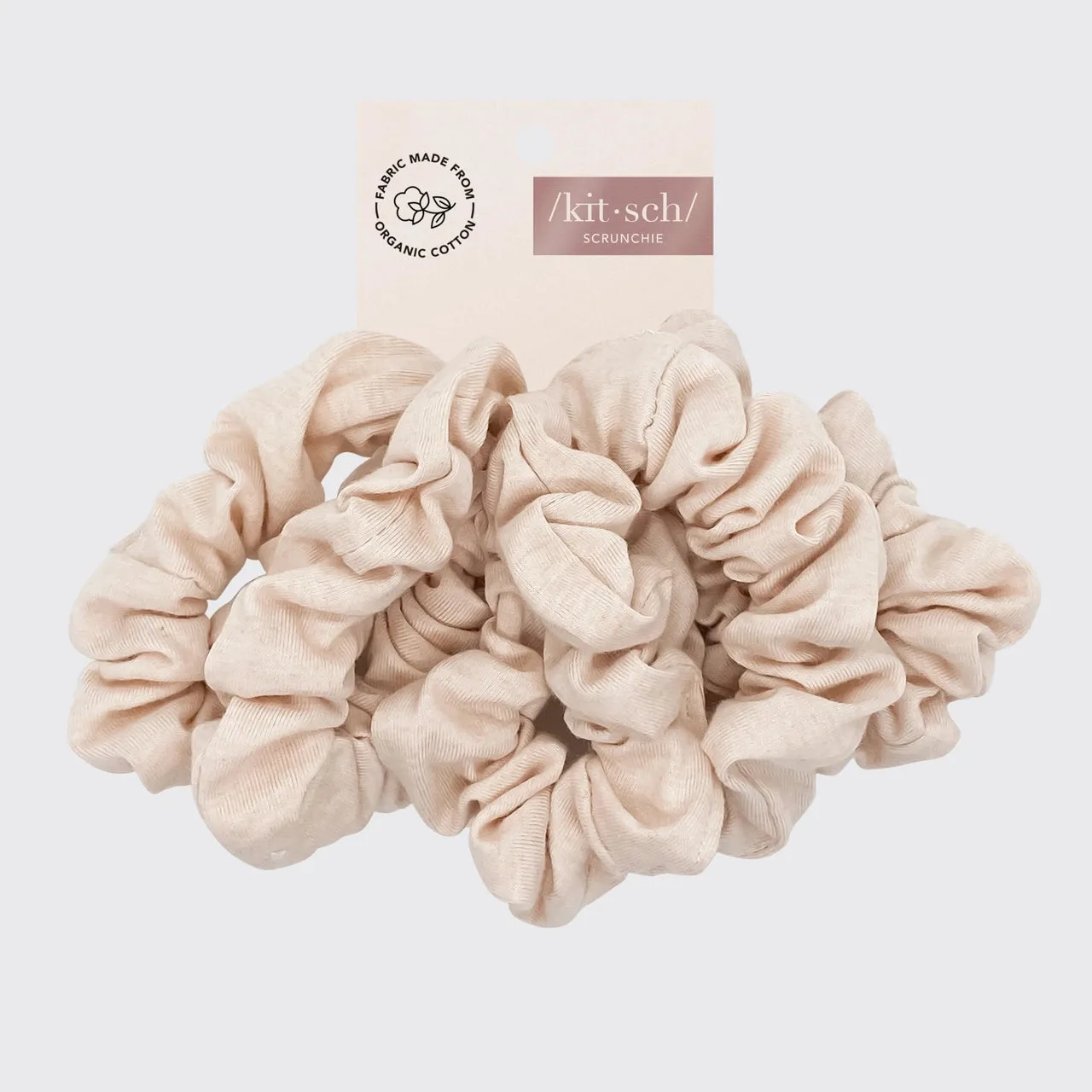 Organic Cotton Knit Scrunchies - Cream