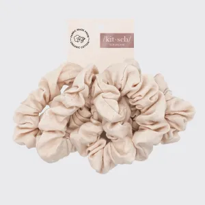 Organic Cotton Knit Scrunchies - Cream