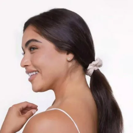 Organic Cotton Knit Scrunchies - Cream