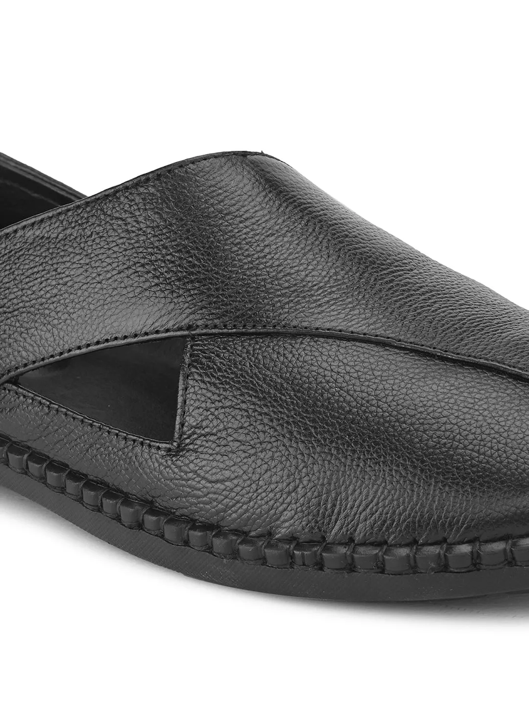 Pelle Albero Men Textured Leather Lightweight Peshawari Shoes